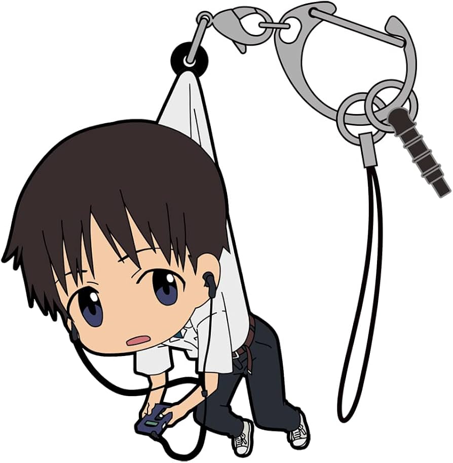 Neon Genesis Evangelion Shinji Ikari Uniform Ver. Tsumamare Rubber Strap Keychain – Official COSPA